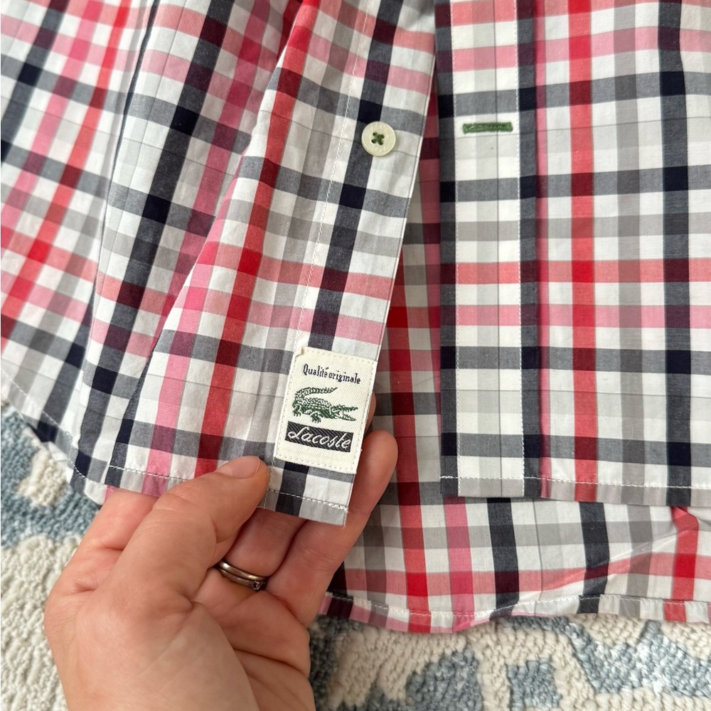 Lacoste Long Sleeve Plaid Slim Fit Shirt 100%
Cotton Men's Size 40 - Picture 9 of 10